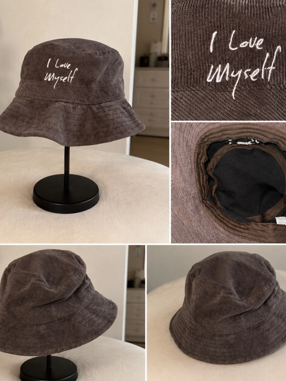 Source Unknown Brown Corduroy Kids Bucket Hat with 